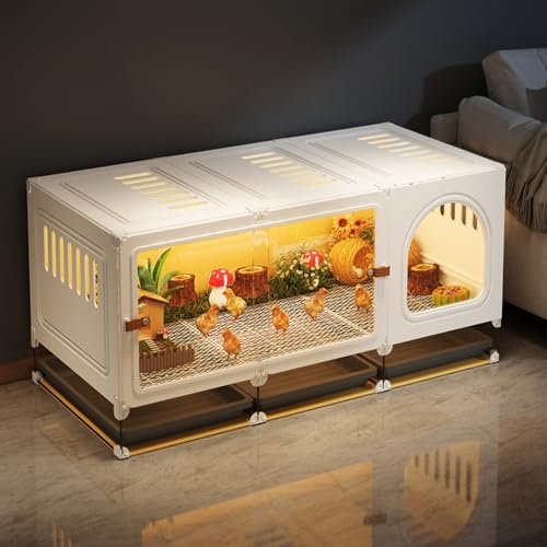Hühnerställe Mit Verschlüsselten Fußpolstern, Rutin-Hühnerzuchtbox, Wachtelkäfig, Großes Entenhaus, Transparente Sicht, Großer Raum, DIY-Montage, Verbessertes Schiebetürdesign(105 * 45 * 45CM)