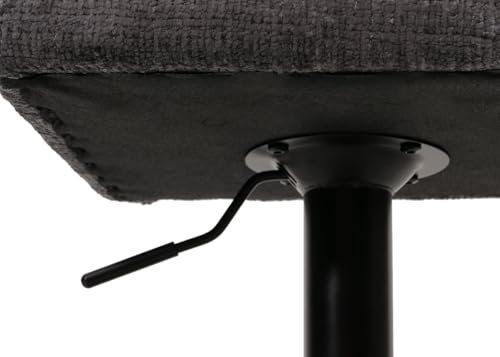 Mendler 2er-Set Barhocker HWC-G87, Tresenhocker Barstuhl, höhenverstellbar drehbar, Stoff Chenille (465g/m²) FSC® - braun