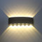 HYDONG Wandleuchte Innen Schwarz LED 12W Modern Wandlampe Aluminium Licht Up Down Leuchten Spotlicht Wandlicht für Schlafzimmer, Wohnzimmer, Bad, Flur, Treppenhaus, Warmweiß