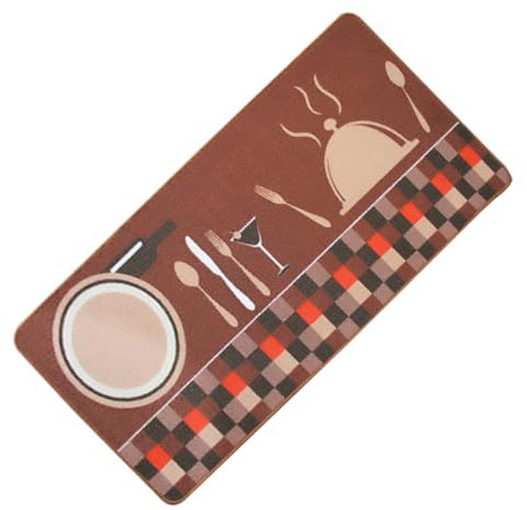 Alipis Non Bathroom Floor Mat Home Kitchen Floor Mat Flatware Patterns Absorbent Ground Rug 50x120cm Water Absorbing Rug Pad