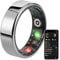 AMOVAN Smart Ring, Fitness Tracker Smart Ring mit Kalorien Herzfrequenz Schlafüberwachung Sauerstoff im Blut IP68 Wasserdicht Kein Abonnement APP (Silber, #10-20mm)