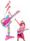 Conjunto de guitarra musical y micrófono para niños: guitarra rosa claro | micrófono con soporte ajustable en altura, divertido juego musical para niños y niñas