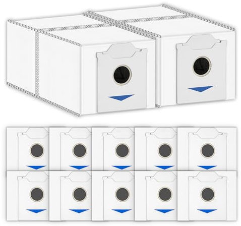 (12 Pieces) N30 Omni Replacement Dust Bags Compatible With ECOVACS DEEBOT N30 Omni / N30 Pro Omni Robot Vacuum Cleaner, With Activated Carbon Filter Layer, Canister Bags