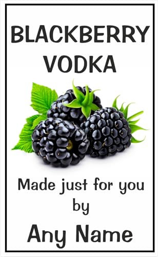 8 BlackBerry Vodka Bottle Labels