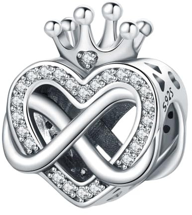 PANPOKI 925 Sterling Silber Charms Anhänger für Armband Charm Liebe ausdrücken Bead Charms Armband für Damen Pendant, Kompatibel mit Europäischen Armbändern (Liebeskrone Charms)