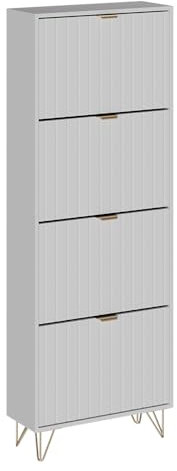 Vicco Schuhschrank Helge, Schuhregal, Weiß, 60 x 166.7 cm 4 Fächer