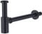 Faustina Universal Siphon für Waschbecken, Röhrensiphon 1 1/4 Zoll Abflussgarnitur Abfluss für Waschbecken Bad aus Edelstahl, schwarz