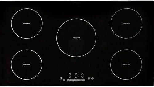 Electric Cooktop, 5 Burners, 36'' Induction Stove Top, Built-in Magnetic Cooktop 9200W, 9 Heating Level Multifunctional Burner, LED Touch Screen w/Child Lock & Over-Temperature Protection