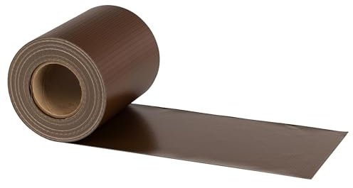 Electronicx PVC Sichtschutzstreifen für Gartenzaun - Braun (RAL 8014), 140m (4 x 35m) x 19cm, Hochwertige 450g/m² UV-beständige Sichtschutzmatten, Außenbereich Sichtschutz mit 80 Clips