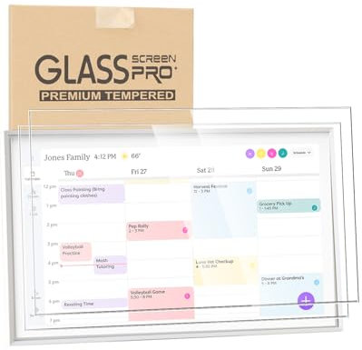 LANGZIHT Displayschutzfolie aus gehärtetem Glas für Skylight-Kalender, 38,1 cm (15 Zoll), hohe Festigkeit, 9H Härte, gehärtetes Glas, HD klar, kratzfest, 2 Stück
