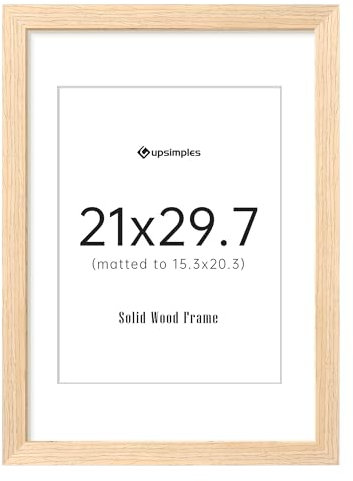 upsimples Bilderrahmen A4 Holz, Natur Echtholz Bilderrahmen A4, Holzbilderrahmen Poster Echtholz
