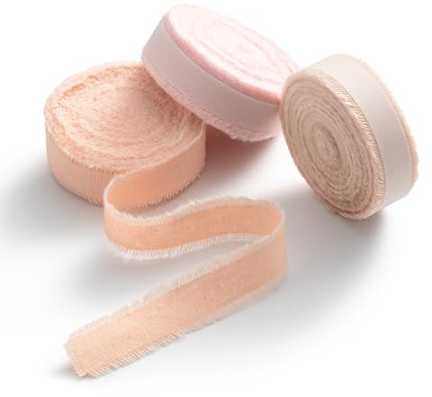 AOKSUNOVA Baumwollband Rosa Stoffband Stoffbänder Schleifenband Baumwolle Geschenkband