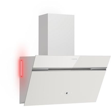 Klarstein Alina - Cappa da Cucina, 60cm, 520 m³/ora, Touch Control, Efficienza Energetica: A++, Cappa con LED, Silenziosa: 52 dB, Scarico & Ricircolo, Bianca