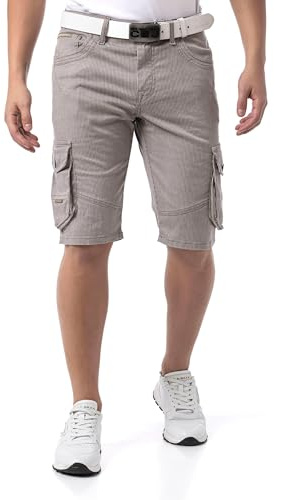 Cipo & Baxx Herren Capri Hose – Stylische 3/4-Hose mit Stretch für Sommer & Freizeit (DE/NL/SE/PL, Numerisch, 32, Regular, Regular, Grey)
