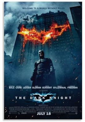 TMWHONG Filmposter The Dark Knight auf Leinwand, Kunst, Gemälde, Büro, Zuhause, Wanddekoration, 50 x 75 cm