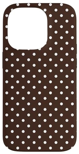 Polka Dots Braun Weiß für Frauen und Mädchen gepunktet Hülle für iPhone 14 Pro