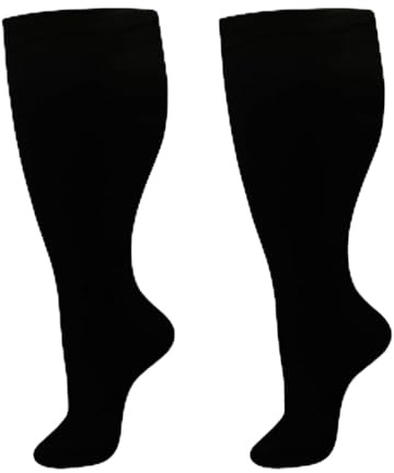 SOJOFEL Kompressionsstrümpfe Dicke Waden für Damen Herren - Übergröße Kompressionssocken Männer Medizinische Stützstrümpfe Thrombosestrümpfe Flug Socken 2 Paar