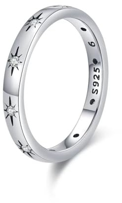 BOIGEGU 925 Sterling Silber Ring mit Zirkonia Stapelbare Geschenke Frauen | Ring Silber Damen mit Zirkonia Stapelbare Liebesknoten Silber Verlobungsring Versprechen Ringe Schmuckgeschenke