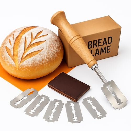 Sourdough Bread Scoring Tool with Wooden Handle – Dough Styling Cutter with 5 Replaceable Edges, Safety Pouch & Storage Box – Baking Tool for Homemade Artisan Bread, Loaves, and Crust Patterns