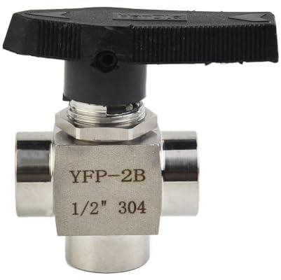 Gettimore 3-Wege-Kugelhahn 304 Edelstahl mit BSPP-Innengewinde für Wasser-, Öl-, Hochdruck- und Hochtemperaturanwendungen, G1/8 G1/4 G3/8 G1/2 Zoll Größen