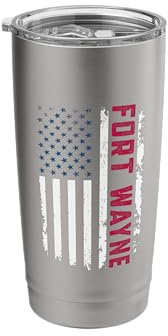 Fort Wayne USA Flag Lover Patriotic American Fort Wayne Stainless Steel Insulated Tumbler