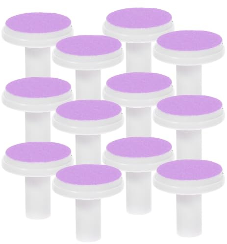 12 Pièces Têtes de Lime à Ongles Bébé, Pads pour Ponceuse Électrique | Papier Abrasif et Plastique, pour Ongles des Mains Pieds, Design Visuel Pratique, Lot Violet