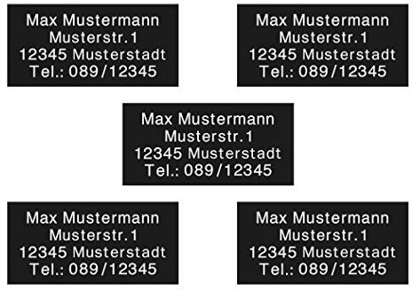 kultdog 2-10er Set Drohnen Plakette mit Gravur feuerfest - Kennzeichen Zubehör mit 3M Aufkleber - Schild ist witterungsbeständig - Kennzeichnung Schwarz Micro 20x10mm - 5 Stück