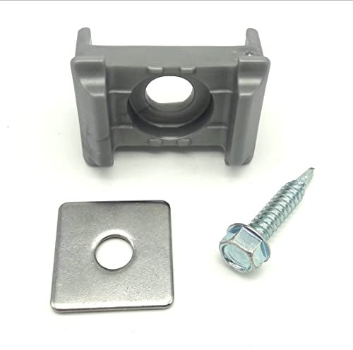 20x Auflagebock + Klemmplatte + Bohrschraube für Doppelstabmattenzaun Zaun Norm. Silber 9 mm