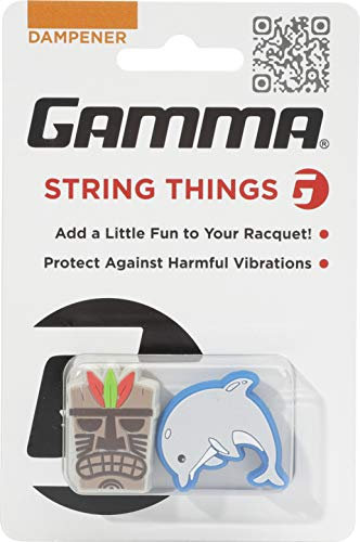 Gamma String Things Maske, Delfin Dämpfer Im Doppelpack-Grau, Blau Schlägerzubehör, Multi