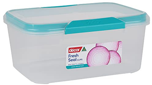 Décor Fresh Seal Clips Food Storage Container | Airtight and Leak Resistant Storage Boxes | Microwave, Freezer & Dishwasher Safe | 7L Capacity