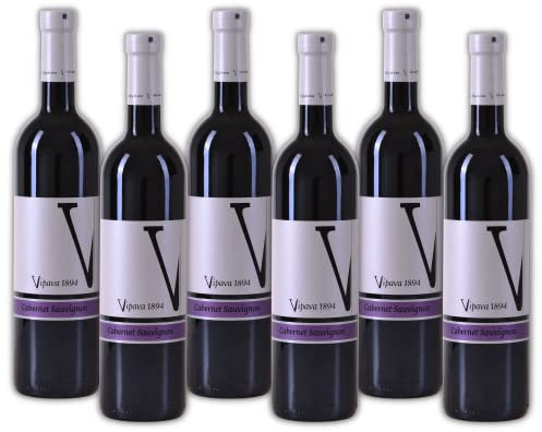 Vipava 1894 Rotwein Cabernet Sauvignon, von Hand gelesener trockener roter Wein (6x0,75 l)