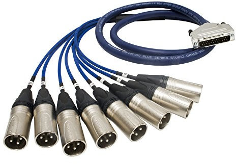 25 Pin D Sub to Male XLR Cable. Serial db-25 Van Damme Multicore Snake Loom Lead TECHFLEX Cable (1.5m, Blue Braiding)