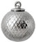 Lyngby Porcelæn Dekorationskugel Ø7 cm Rhombe handgefertigtes Porzellan, Silber