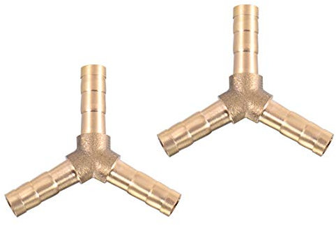 sourcing map 2 STK 6mm oder 1/4 OD Messing Schlauch Anschluss Y-Form 3-Weg Stecker Adapter Verbinder