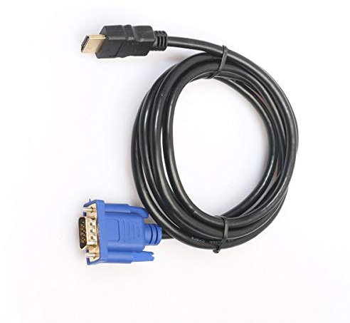 (1 unidad) Cable adaptador HDMI macho a VGA HD-15 macho de 15 pines 1080P (sin chip integrado), superficie ABS, longitud x 3 m