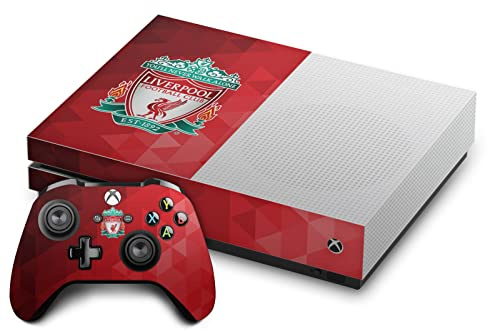 Head Case Designs Offizielle Liverpool Football Club Rotes Wappen Geometrisch Kunst Vinyl Haut Gaming Aufkleber Abziehbild Abdeckung kompatibel mit Xbox One S Console and Controller Bundle