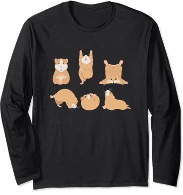 Yoga Post Körperhaltung Entspannung Meditation Hamster Langarmshirt