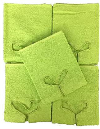 EXKLUSIV HEIMTEXTIL Handtuch mit Nasenschlitz für Massageliege 5 Stück Apfelgrün