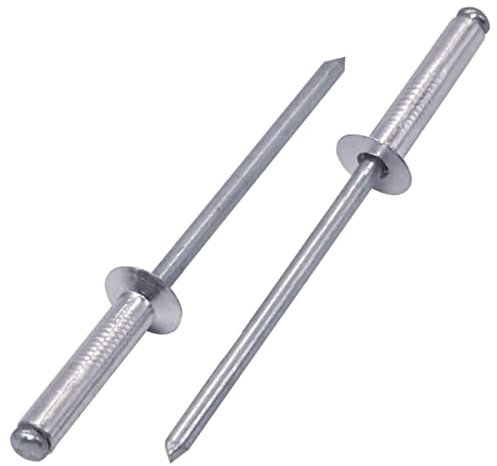 SKIR'CO (500 Stück) Aluminium Senkkopf Blindnieten 3,0 x 14 mm, Stahldorn, Popnieten