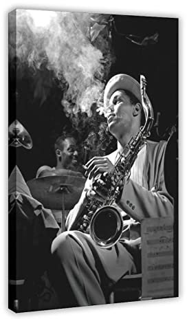 RIPEX Dexter Gordon, Jazz Musiker Leinwand Poster Schlafzimmer Dekor Sport Landschaft Büro Zimmer Dekor Geschenkrahmen Stil 60 x 90 cm