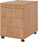 bümö Rollcontainer mit Schubladen, Container abschließbar aus Holz in Nussbaum - Rollwagen für's Büro als Schreibtisch Unterschrank, Bürocontainer od. Schreibtischcontainer mit Bügelgriffe