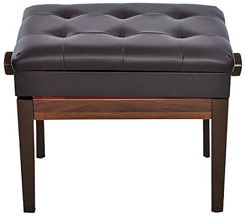 RWRAPS Klavierhocker, Klavierhocker mit Stauraum, einzelner Klaviersitz, professioneller Klavierhocker, Tastaturbank, wasserdichtes Pu-Leder, 7-Fach höhenverstellbar: 48–56 cm, Sigle (B)