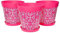 Hum Flowerpots set of 3 plastic, indoor/outdoor plant pots 25cm diameter and 3 saucers 19cm diameter (Moroccan Pink)