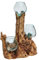 Wogeka - 3er Glas-Vase auf Wurzel-Holz Gamal - im modernen Style aus Holz als Geschenk-Idee zu Weihnachten Geburtstag Dekoration (TRIO10 (Ø Glas 10 cm))