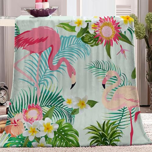 Wohndecken Kuscheldecken 180x200 cm Flamingo-Muster Fleecedecke Super Soft Weiche Warm Flauschige Decke Mikrofaserdecke Sofadecke oder Bettüberwurf Tagesdecke