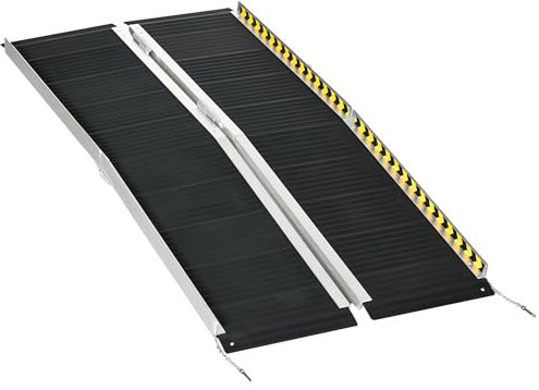 HOMCOM - Rampa de carga para silla de ruedas, scooter plegable antideslizante con bordes de seguridad, capacidad de carga, 272 kg, color negro