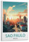 PuPLuM Sao Paulo Brasilien Vintage-Reiseposter, Querformat, 20 x 30 cm, Leinwand, Wandkunst, Poster für Wohnzimmer, Dekoration, Gemälde für Heimdekoration