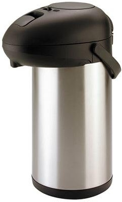 Acense Stainless Steel Airpot Hot Cold Water Tea Coffee Dispenser, Satin Finish (4 Litre)