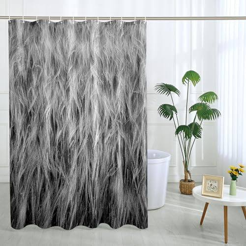 Rustic Cow Shower Curtain with 12 Hooks Vintage Rustic Luxury Aesthetic Elegant Gray Polyester Room Ornaments Waterproof Decorative Bathroom Hotel Bathtub Outdoor Short Shower Curtain 62x72 Inch