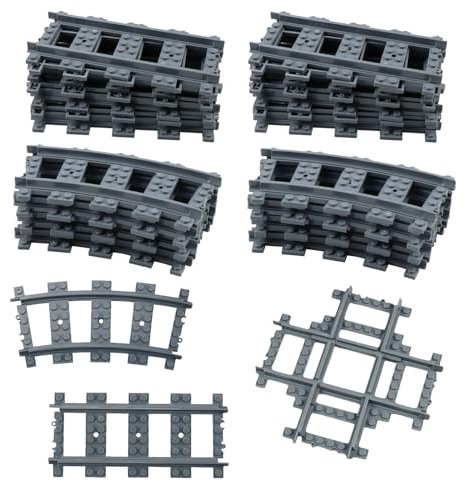 aupawdy 57pezzi City Set di Binari, City Binari City Scambi Binari dei Blocchi di Costruzione della Città Idee Regalo per Ragazzi, Ragazze e Bambini